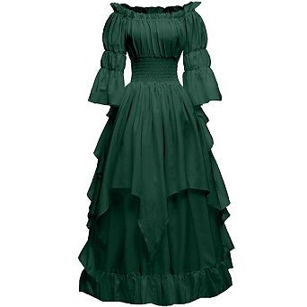 Women's Gothic Witch Medieval Renaissance Off Shoulder Costume