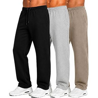 Blu Rock Men's Tech Fleece Performance Sweatpants with Open Bottom-3 Pack
