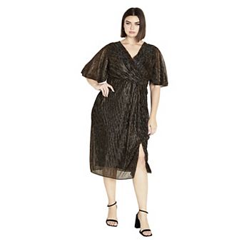Avenue Women's Plus Size Julia Plisse Dress
