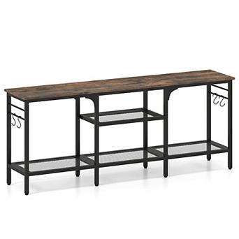 Costway TV Stand for TVs up to 65”,55” Long Entertainment Center with 4Open Storage Shelves