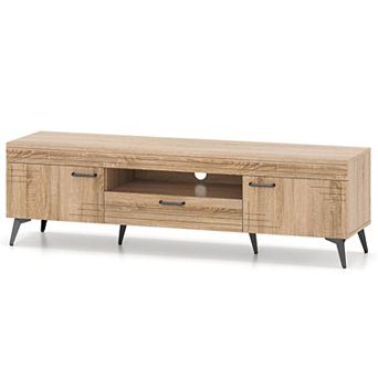 Costway TV Stand for 65 Inch TVs Modern Entertainment Center w/Drawer 2 Storage Cabinets