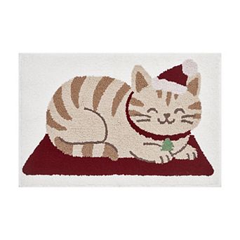 Hallmark Holiday Cat Tufted Bath Mat