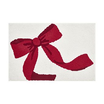 Hallmark Holiday Ribbon Bow Tufted Bath Mat
