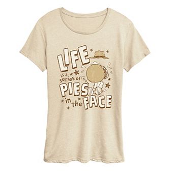 Women's Peanuts Spike "Life is a Series of Pies In The Face" Graphic Tee