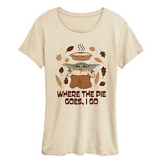 Women's Star Wars Mandalorian Grogu Thanksgiving Graphic Tee