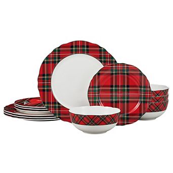 Mikasa Tartan Scallop 12 pc Dinnerware Set