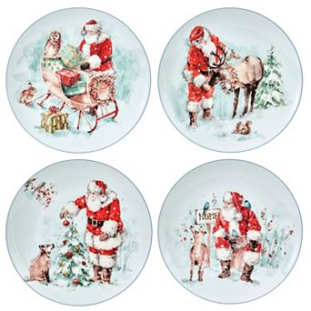 Mikasa Set of 4 Magical Santa 9-inch Assorted Salad Plates