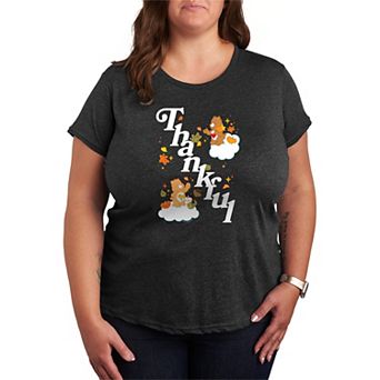 Plus Size Care Bears Thankful Fall Leaves Graphic Tee