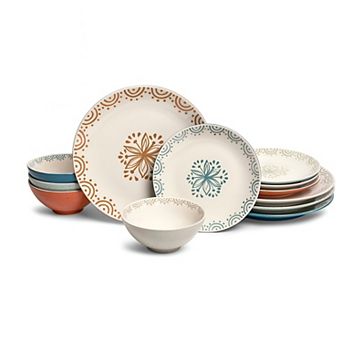 Sango Siterra Glazed Garden 12 pc Stoneware Dinnerware Set