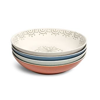 Sango 4 pc Hand-Painted Stoneware Pasta Bowl Set