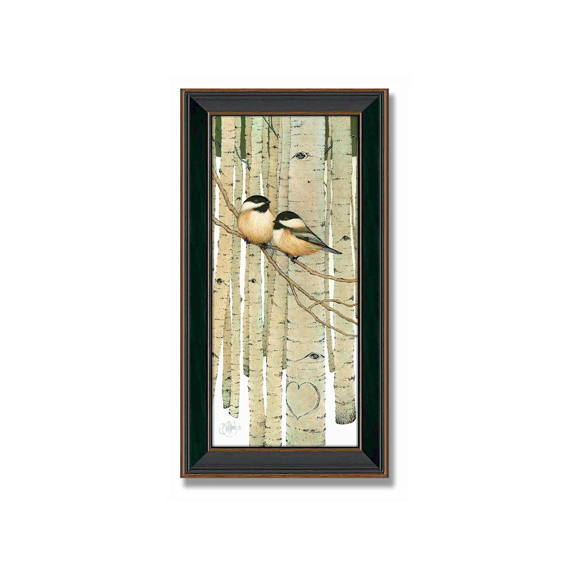 Love Birds Framed Canvas Art by Scott Kennedy, Multicolor