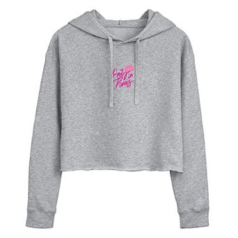 Juniors' Emily in Paris Lipstick Kiss Logo Cropped Hoodie