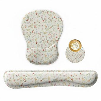 Wrist Rest Mouse Pad Set Gel Memory Foam Anti Slip Coaster Comfort Gaming Office