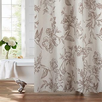 Boho Vintage Botanical Farmhouse Shower Curtain Water Repellent Heavy Duty Fabric