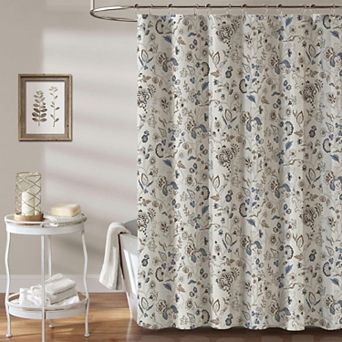 Boho Vintage Botanical Farmhouse Shower Curtain Water Repellent Heavy Duty Fabric
