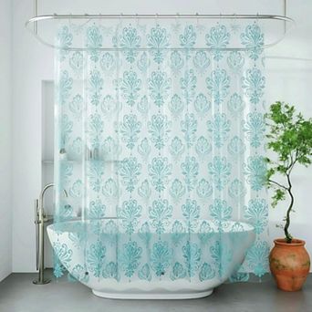 Botanical Shower Curtain Liner Waterproof Plastic Hooks Included