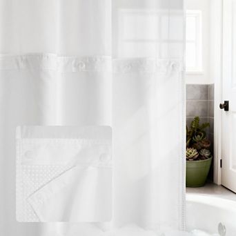 Water Repellent Snap In Shower Curtain Liner Removable Washable Hotel Style