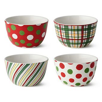 Certified International Holiday 4 pc Ice Cream Bowl Set