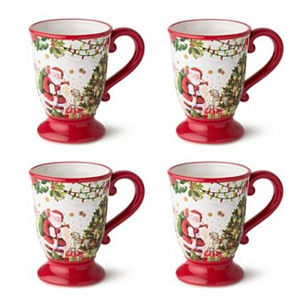 Certified International Santa's Delivery 4 pc Ceramic Mug Set