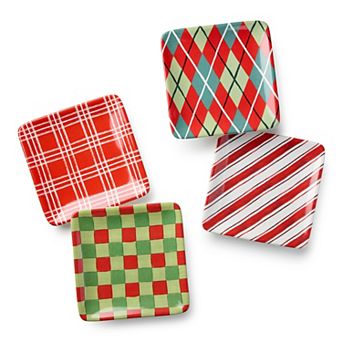 Certified International Holiday 4 pc Canape Plate Set