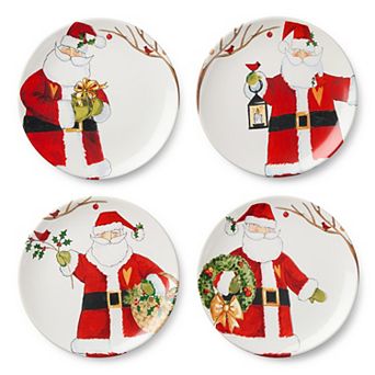 Certified International Santa Delight 4 pc Dinner Plate Set