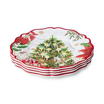 Certified International Santa's Delivery 4 pc Salad Plate Set