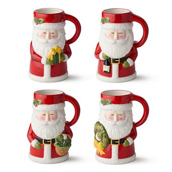 Certified International Santa Delight 18-oz. 4 pc 3-D Mug Set