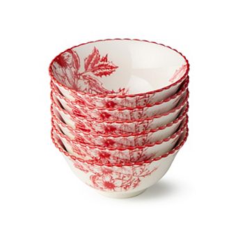 Certified International Crimson Noel 6 pc 9-oz. All Purpose Bowl Set