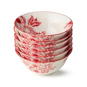 Certified International Crimson Noel 6 pc 18-oz. All Purpose Bowl Set