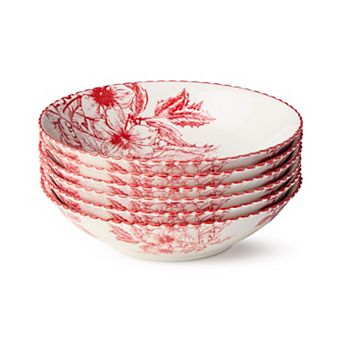 Certified International Crimson Noel 6 pc Soup Bowl Set