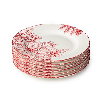 Certified International Crimson Noel 6 pc Salad Plate Set