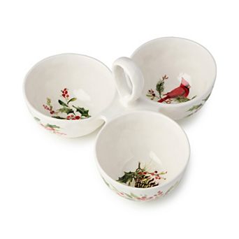 Certified International Holly And Vines 3-Section Serving Bowl
