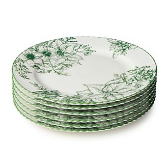 Certified International Winter Evergreen 6 pc Dinner Plate Set