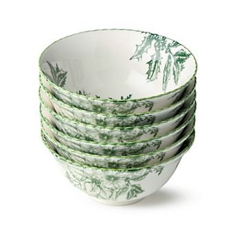 Certified International Winter Evergreen 6 pc 18-oz. All Purpose Bowl Set