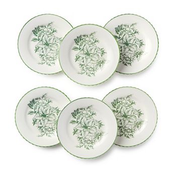 Certified International Winter Evergreen 6 pc Canape Plate Set