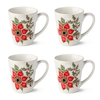 Certified International Festive Blooms 4 pc Mug Set