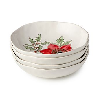 Certified International Festive Blooms 4 pc Dinner Bowl Set