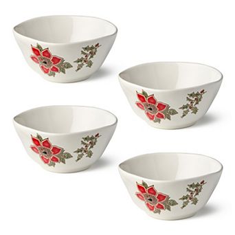 Certified International Festive Blooms 4 pc Ice Cream Bowl Set