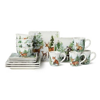 Certified International Winter Cabin 16 pc Dinnerware Set