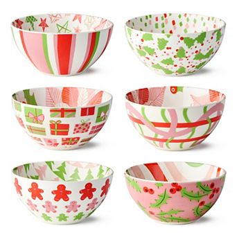 Certified International Scarlet Ribbon 6 pc All Purpose Bowl Set