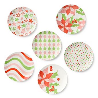Certified International Scarlet Ribbon 6 pc Salad Plate Set