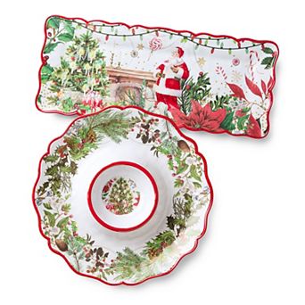 Certified International Santa's Delivery 2 pc Appetizer Set