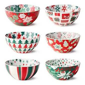 Certified International Holiday Spruce 6 pc Bowl Set