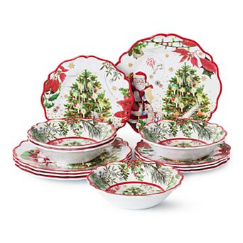 Certified International Santa's Delivery 12 pc Dinnerware Set