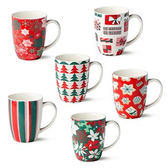 Certified International Holiday Spruce 6 pc Mug Set