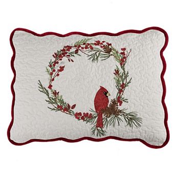 Greenland Home Fashions Holiday Splendor Quilted Embroidered Sham