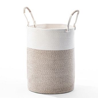 Laundry Basket Hamper Clothes Blankets Yoga Mat Rope Living Room Boho Style