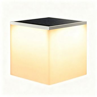 Solar Wall Lights 32 LED Dual-Color Cube Light Outdoor Waterproof Patio Garden Table Lamp
