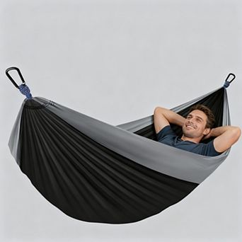 Camping Hammock Portable Tree Straps Carry Bag Hiking Travel Nylon