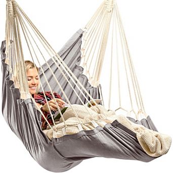 Indoor Outdoor Hanging Chair with Footrest 440 Lbs Capacity